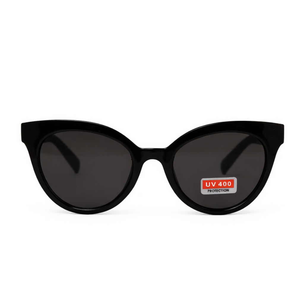 Black Open-Brow Cat-Eye Sunglasses UV400 for Women