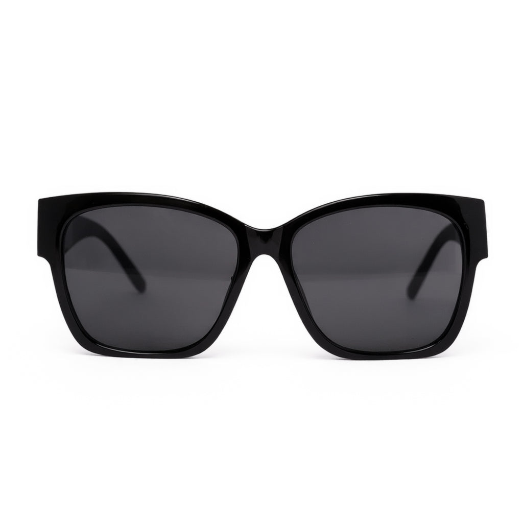 Black Oversized Square Sunglasses with Gold BB Logo