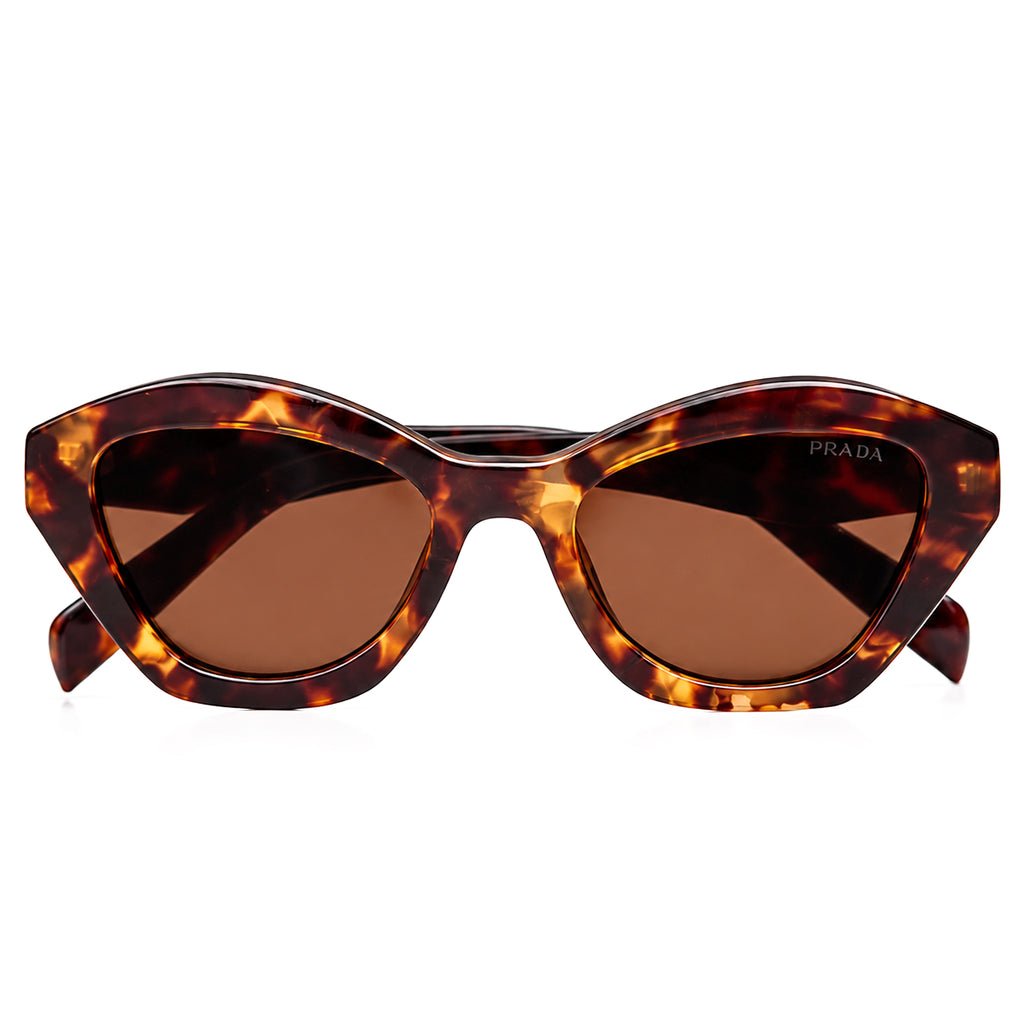 Tortoise cat-eye sunglasses angled view