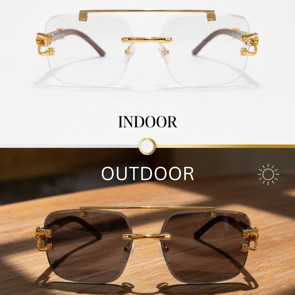 Gold Rimless Transition Edition